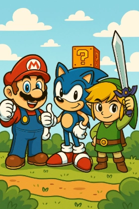 Game figuren kleurplaten