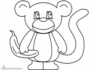 Aap 12 kleurplaat om te printen en kleuren