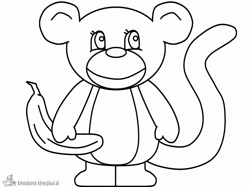 Aap 12 kleurplaat