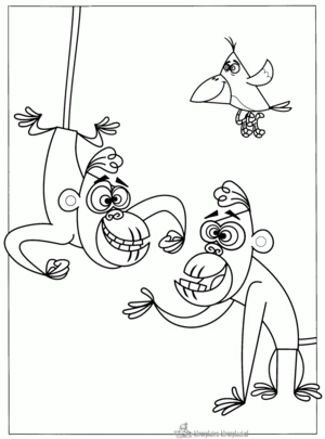 Aap 23 kleurplaat om te printen en kleuren