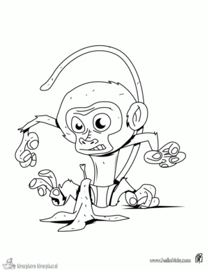 Aap 26 kleurplaat om te printen en kleuren