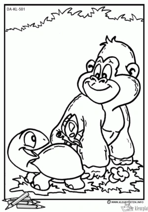 Aap 43 kleurplaat om te printen en kleuren