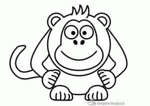 Aap 56 kleurplaat om te printen en kleuren