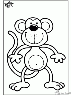 Aap 7 kleurplaat om te printen en kleuren