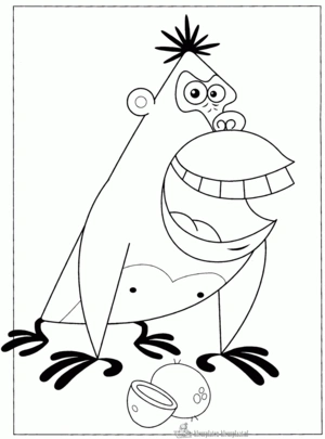 Aap 73 kleurplaat om te printen en kleuren