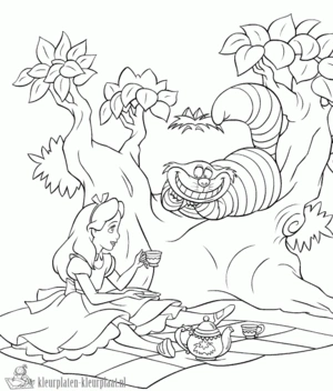 Alice in wonderland 16 kleurplaat om te printen en kleuren