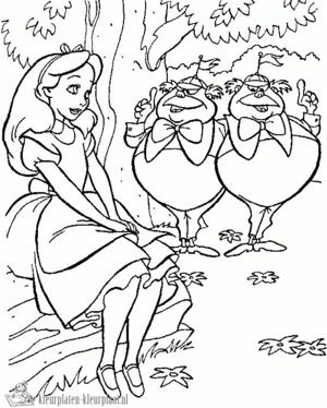 Alice in wonderland 19 kleurplaat om te printen en kleuren