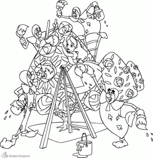 Alice in wonderland 22 kleurplaat om te printen en kleuren