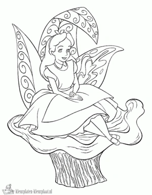 Alice in wonderland 24 kleurplaat om te printen en kleuren