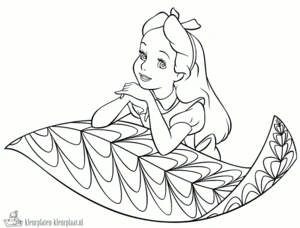Alice in wonderland 4 kleurplaat om te printen en kleuren
