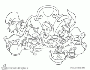 Alice in wonderland 5 kleurplaat om te printen en kleuren