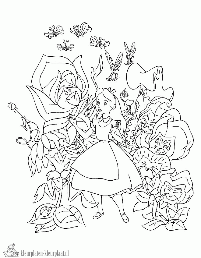 Alice in wonderland 9 kleurplaat
