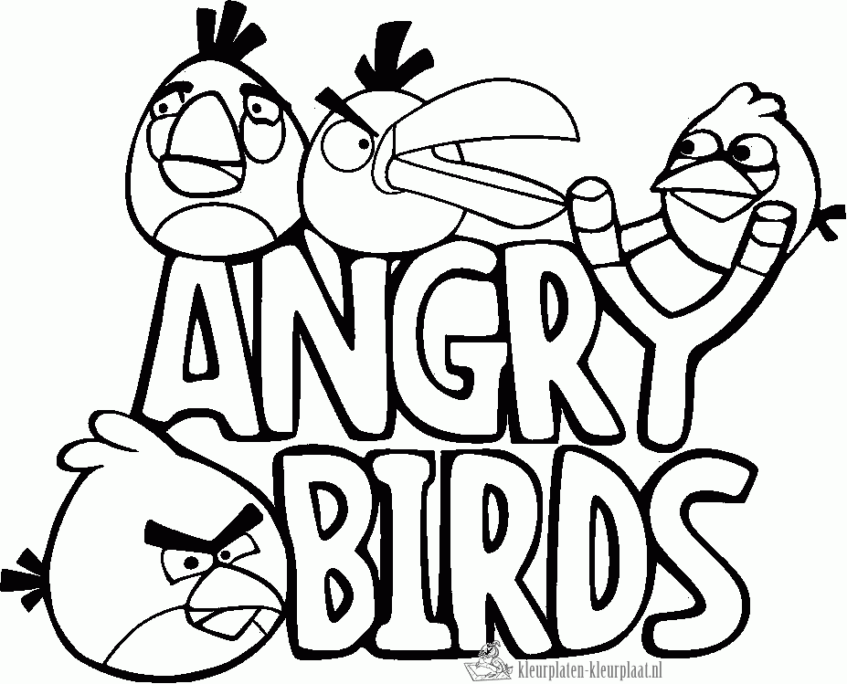 Angry birds 1 kleurplaat