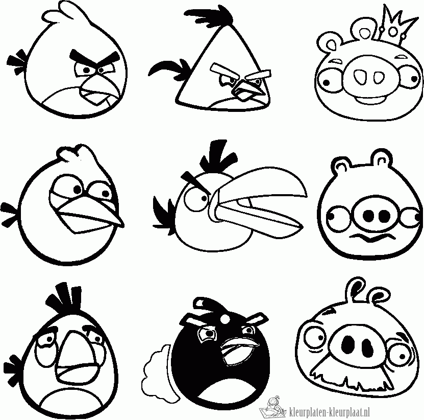 Angry birds 2 kleurplaat