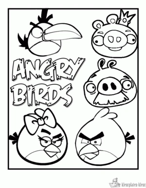 Angry birds 4 kleurplaat om te printen en kleuren