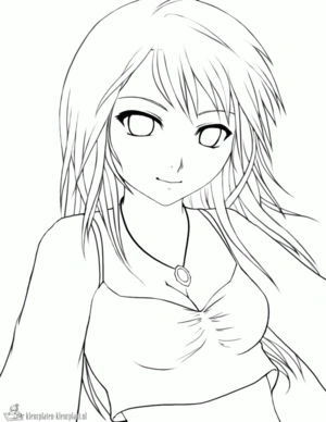 Anime 5 kleurplaat om te printen en kleuren