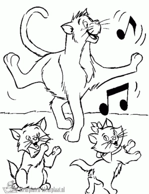 Aristocats 7 kleurplaat om te printen en kleuren