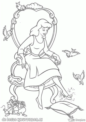 Assepoester 21 kleurplaat om te printen en kleuren