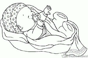 Baby 5 kleurplaat om te printen en kleuren