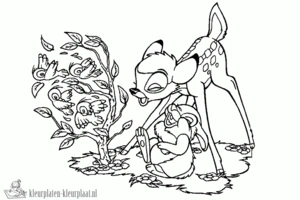 Bambi 1 kleurplaat om te printen en kleuren