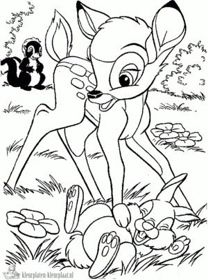 Bambi 15 kleurplaat om te printen en kleuren