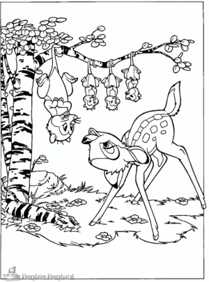Bambi 18 kleurplaat om te printen en kleuren