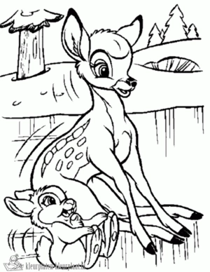 Bambi 25 kleurplaat om te printen en kleuren