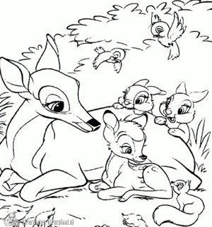 Bambi 3 kleurplaat om te printen en kleuren