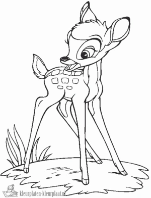 Bambi 4 kleurplaat om te printen en kleuren