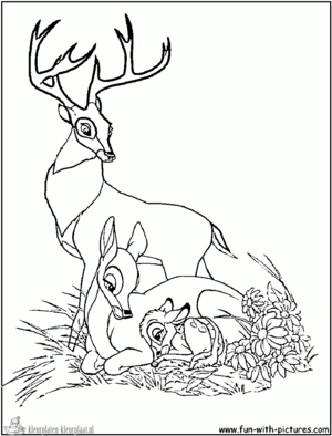 Bambi 5 kleurplaat om te printen en kleuren