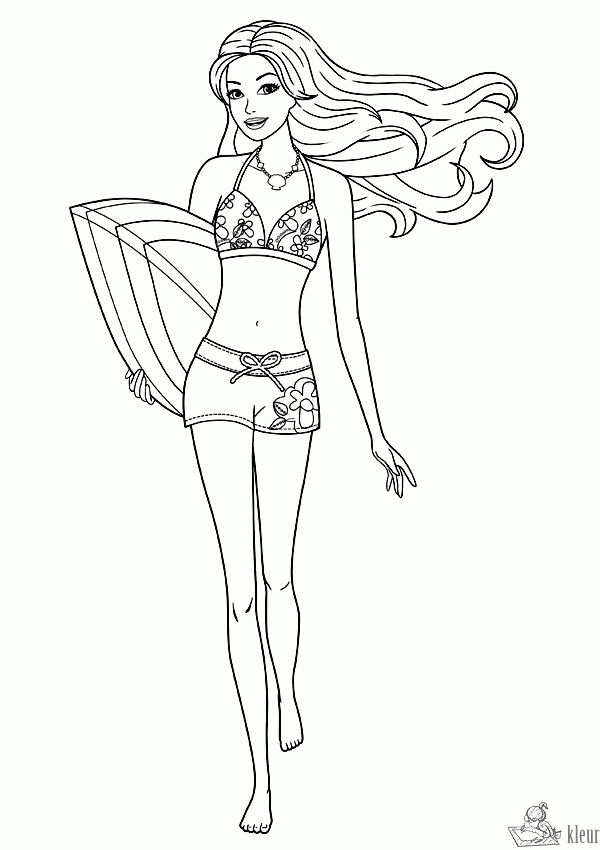 Barbie 10 kleurplaat