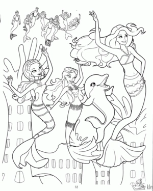 Barbie 2 kleurplaat om te printen en kleuren