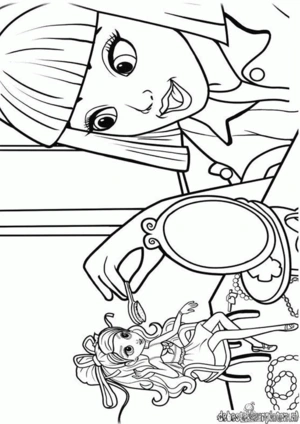 Barbie 21 kleurplaat om te printen en kleuren