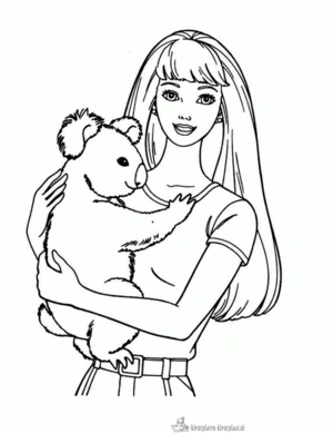 Barbie 26 kleurplaat om te printen en kleuren