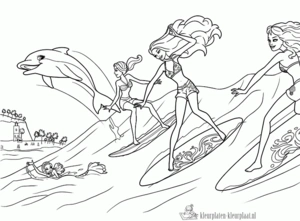 Barbie 4 kleurplaat om te printen en kleuren