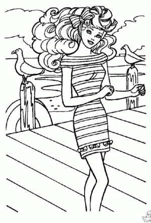 Barbie 49 kleurplaat om te printen en kleuren