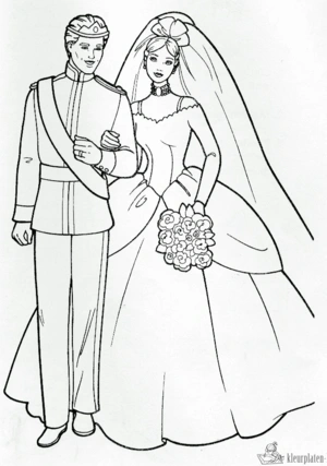 Barbie 50 kleurplaat om te printen en kleuren