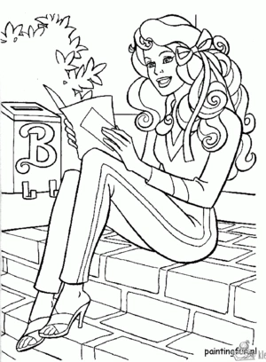 Barbie 51 kleurplaat om te printen en kleuren