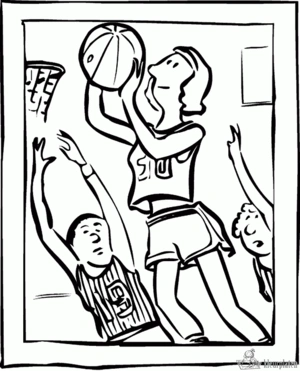 Basketbal 15 kleurplaat om te printen en kleuren