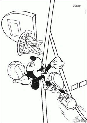 Basketbal 3 kleurplaat om te printen en kleuren