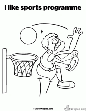 Basketbal 36 kleurplaat om te printen en kleuren