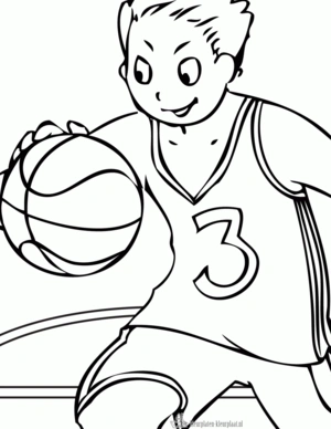 Basketbal 37 kleurplaat om te printen en kleuren
