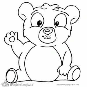 Beer 44 kleurplaat om te printen en kleuren