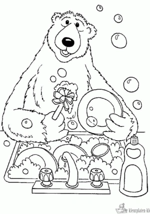 Beer 60 kleurplaat om te printen en kleuren