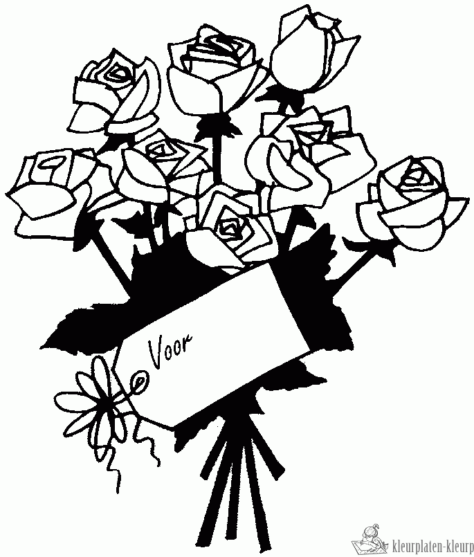 Bloemen 75 kleurplaat