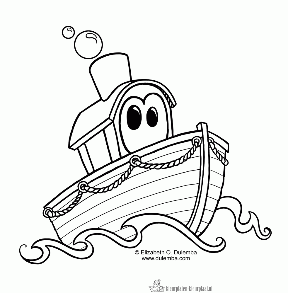Boot 3 kleurplaat