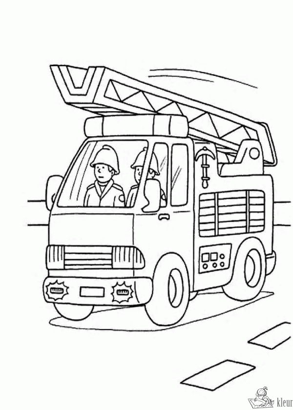 Brandweer 3 kleurplaat