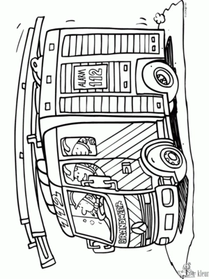 Brandweer 5 kleurplaat om te printen en kleuren