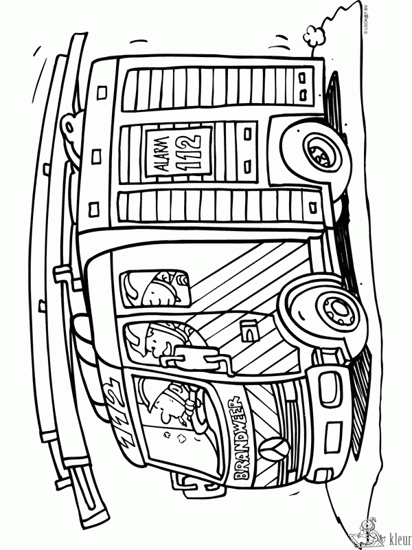 Brandweer 5 kleurplaat