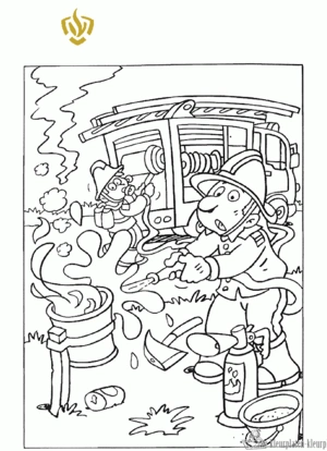 Brandweer 7 kleurplaat om te printen en kleuren